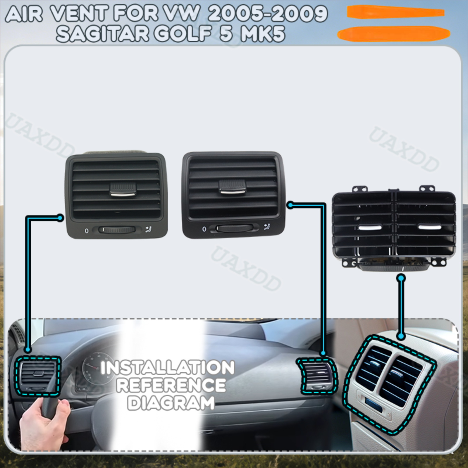 Golf Equipment Outlet - Grille de ventilation d'habitacle pour VW