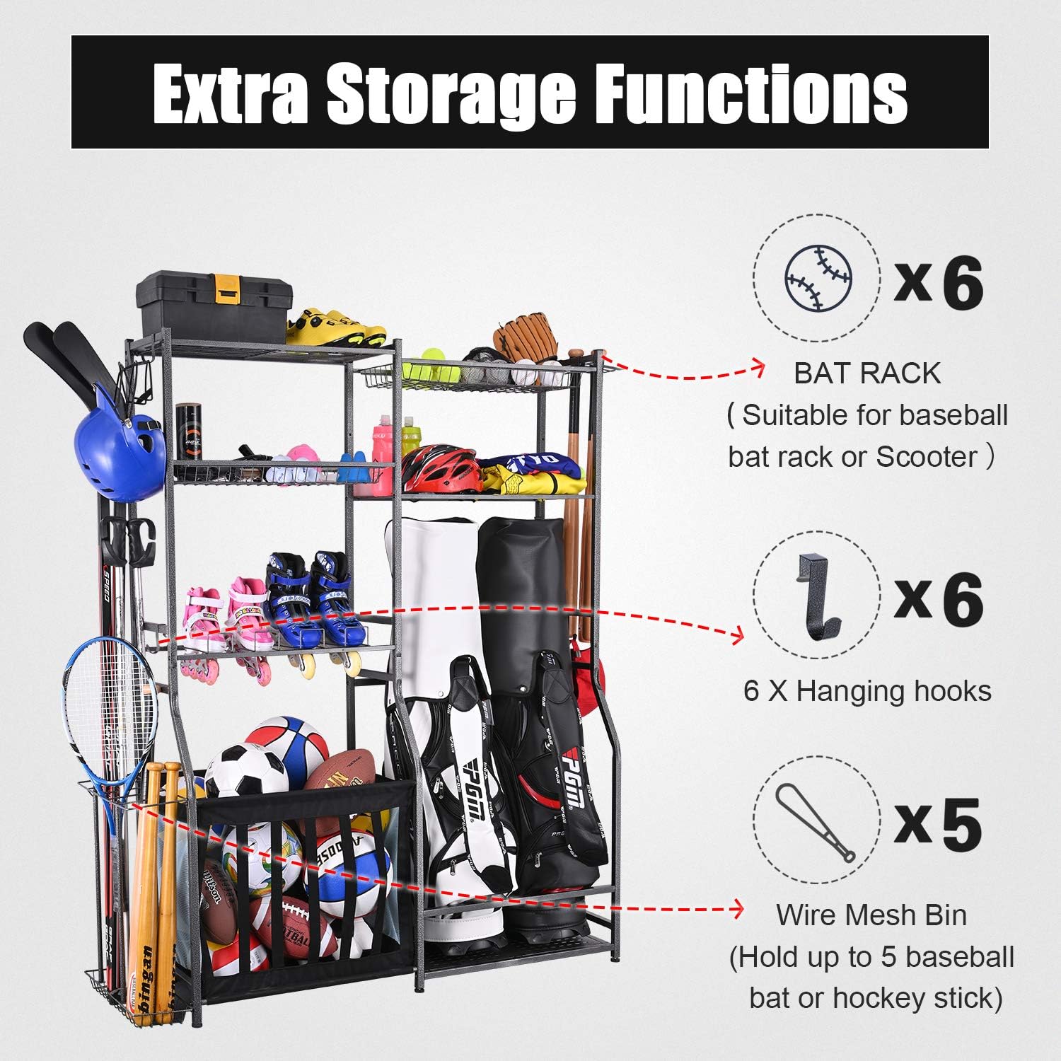 Support de rangement pour équi - Golf Equipment Garage Organizer avis et prix