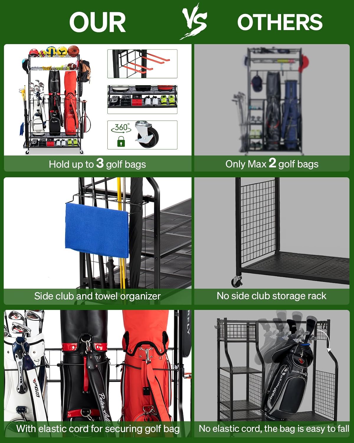 Support de rangement robuste p - Golf Equipment Garage Organizer avis et prix