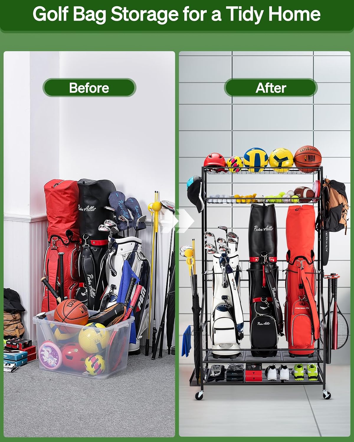 Support de rangement robuste p - Golf Equipment Garage Organizer avis et prix